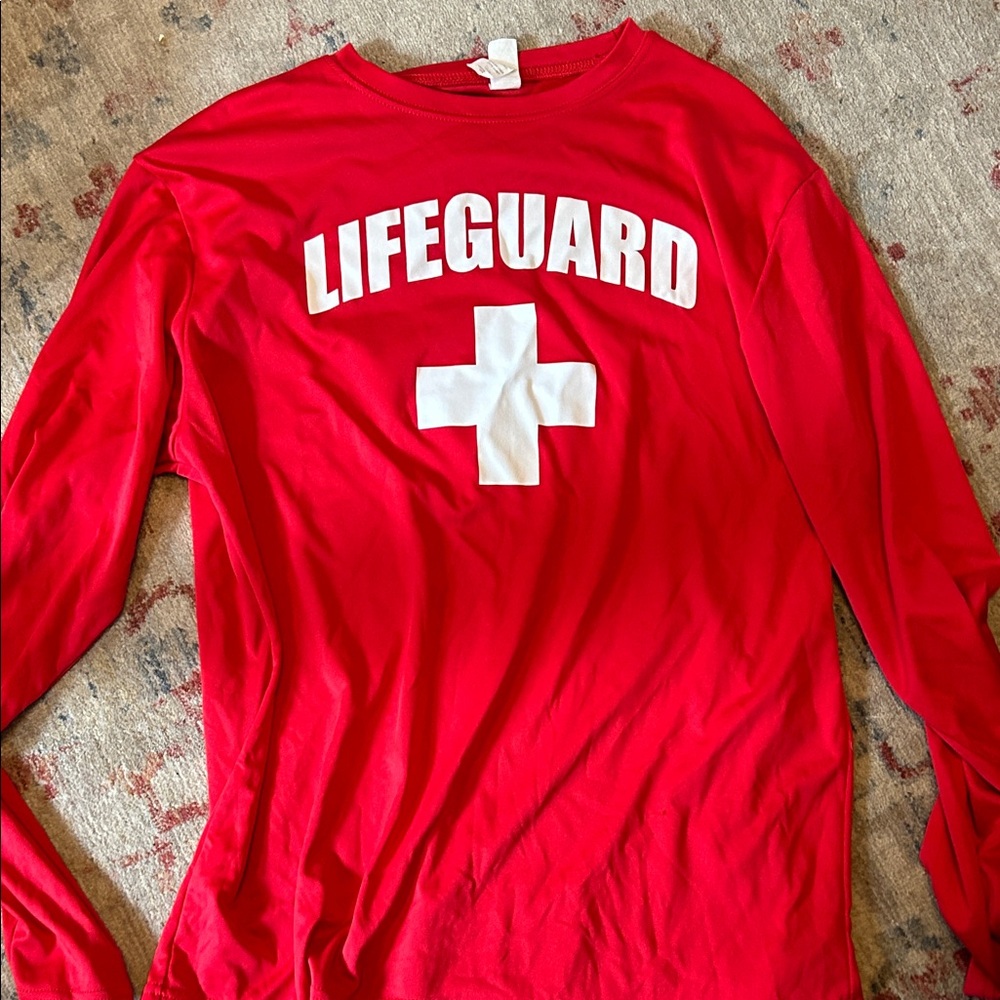 Red Lifeguard Long Sleeve Shirt